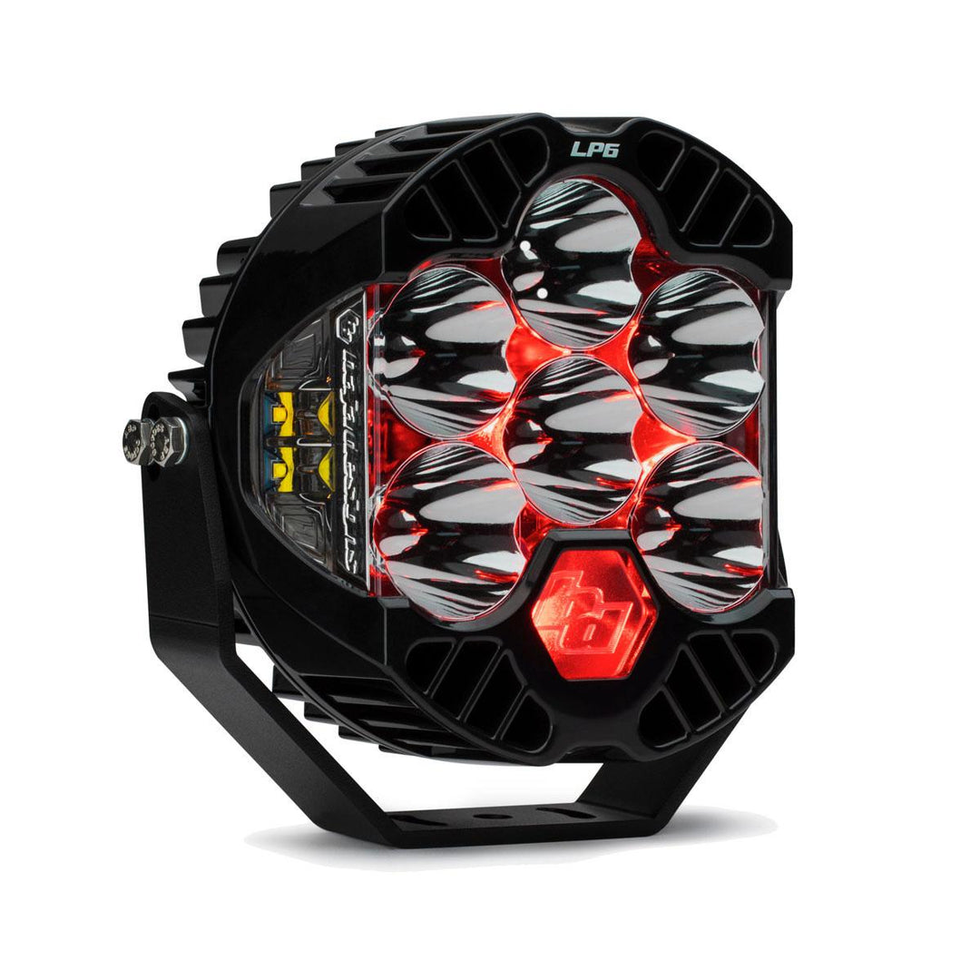 Baja Designs LP6 Pro LED Auxiliary Light Pod Pattern Driving/Combo Color Clear Backlight – Red