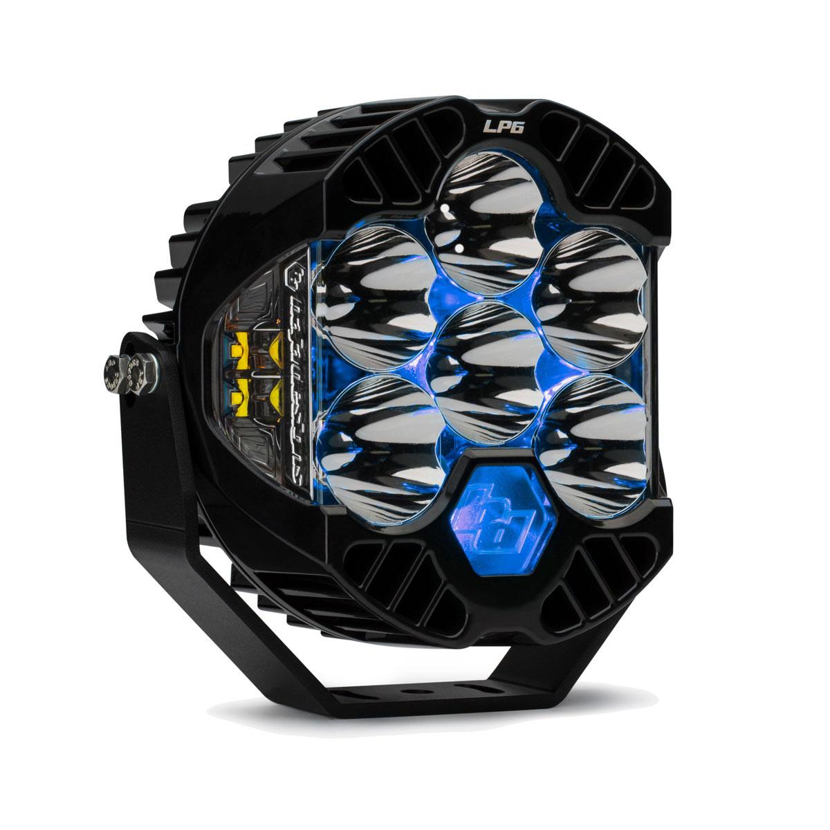 Baja Designs LP6 Pro LED Auxiliary Light Pod Pattern Driving/Combo Color Clear Backlight – Blue