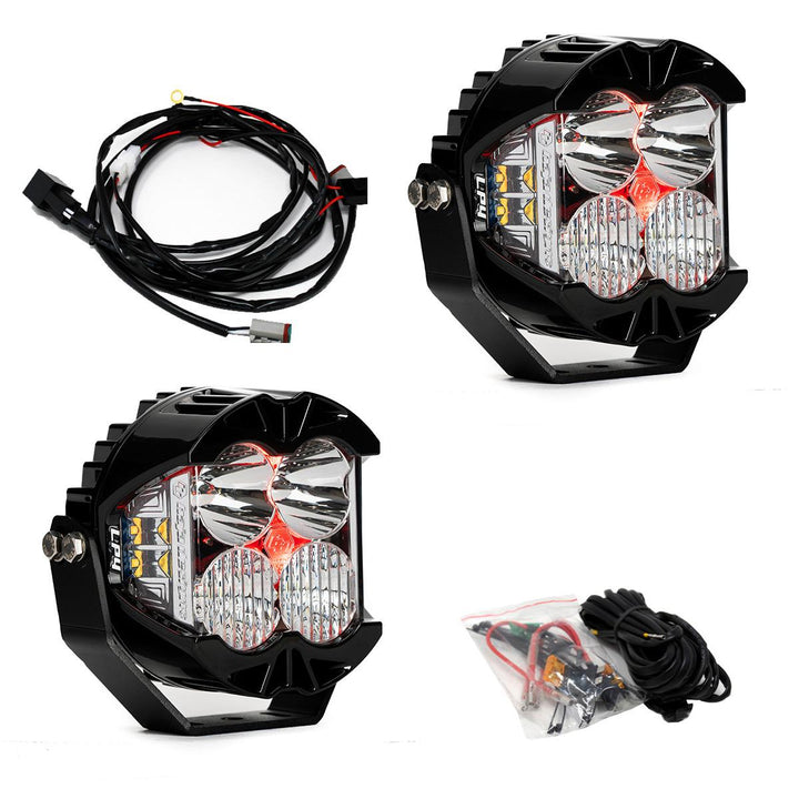 Baja Designs LP4 Pro LED Auxiliary Light Pod Pair Pattern Driving/Combo Color Clear Backlight – Red