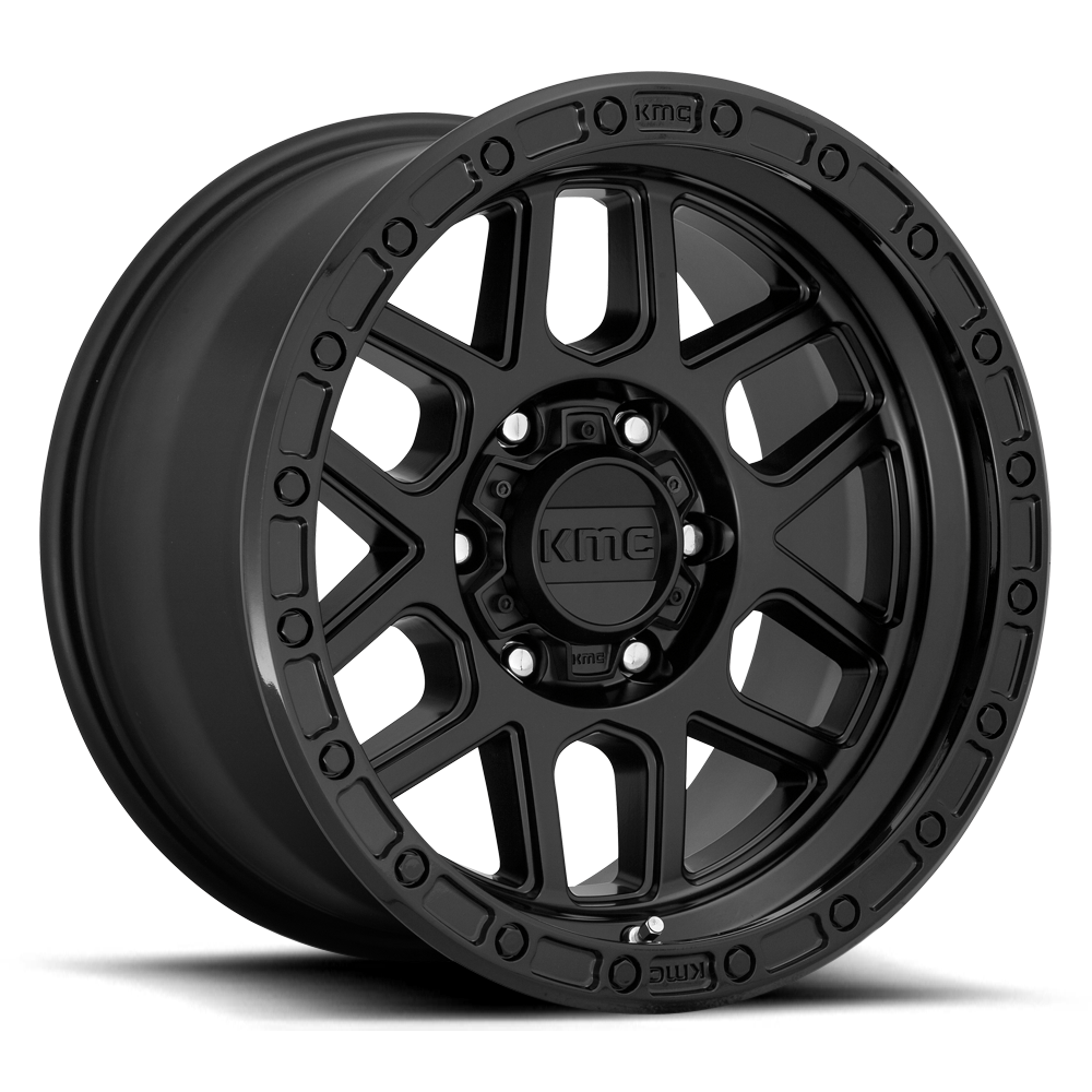 KMC KM544 Mesa Wheel – Satin Black w/ Gloss Black Lip Satin Black w/ Gloss Black Lip