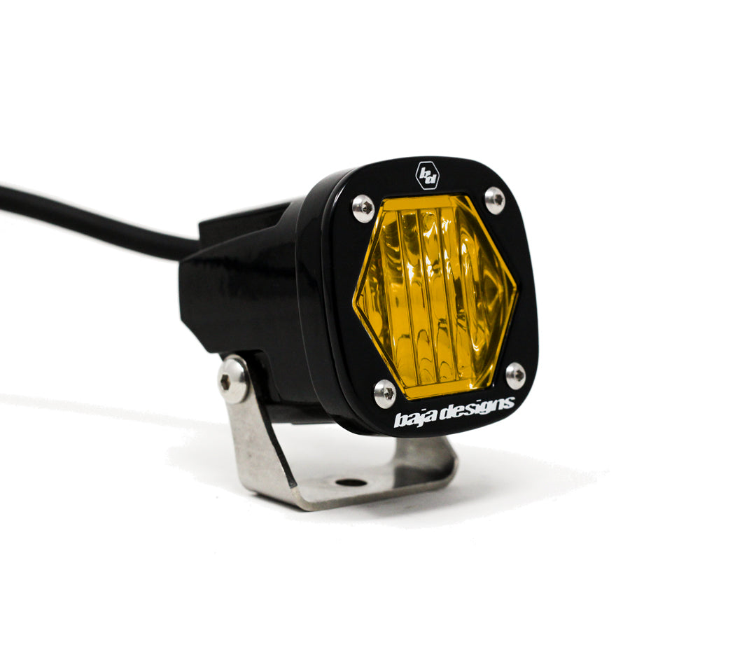 Baja Designs S1 LED Light with Mounting Bracket – Wide Cornering, Baja Amber
