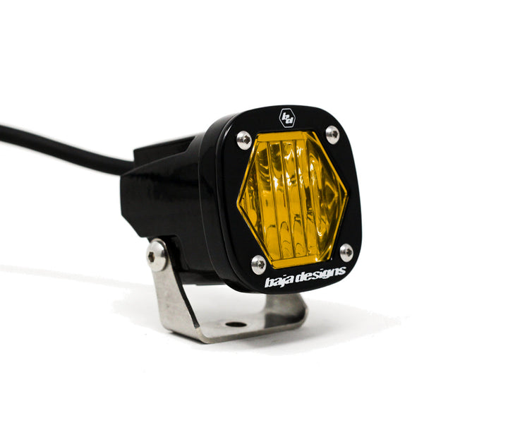 Baja Designs S1 LED Light with Mounting Bracket – Wide Cornering, Baja Amber