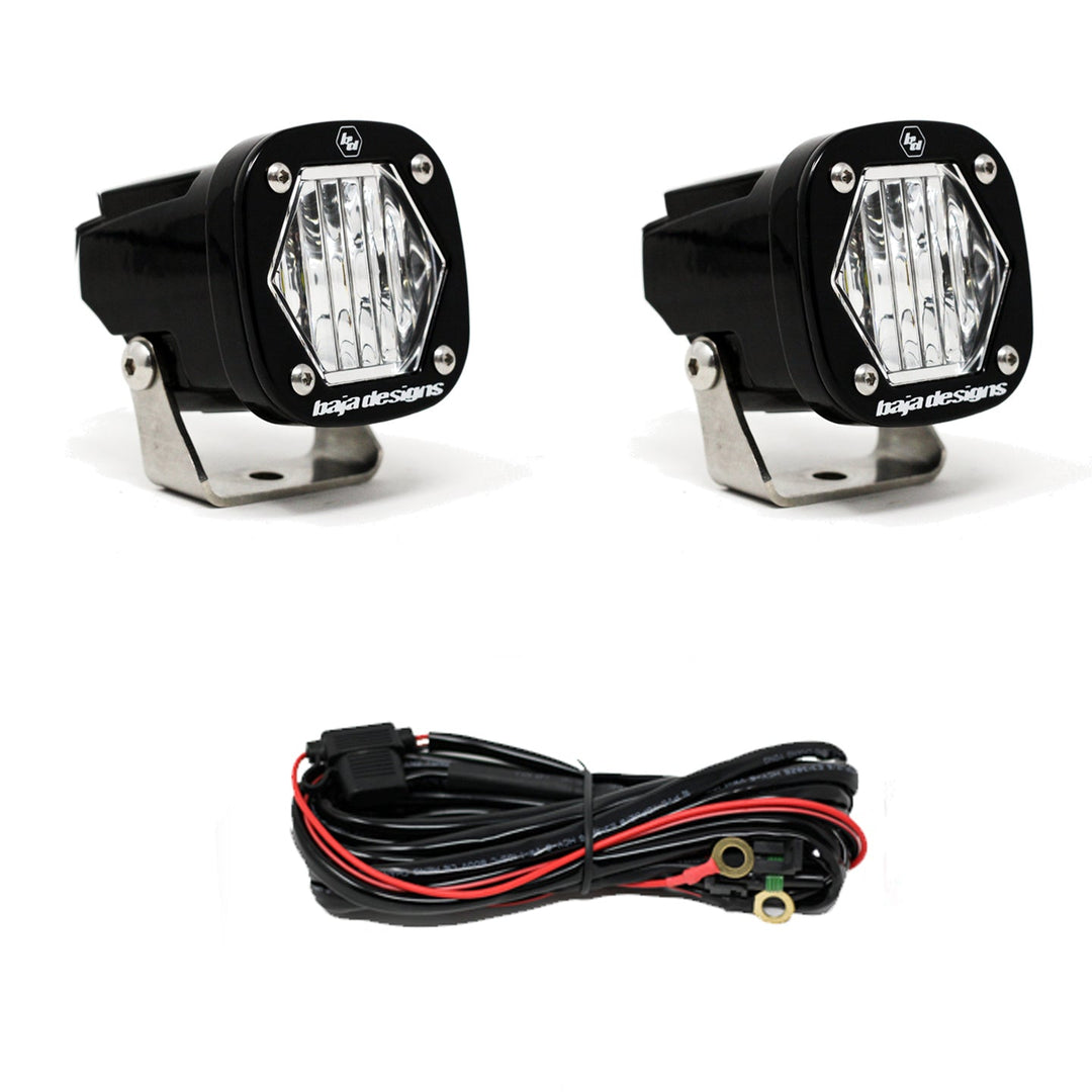 Baja Designs S1 LED Light with Mounting Bracket Pair – Wide Cornering, Clear
