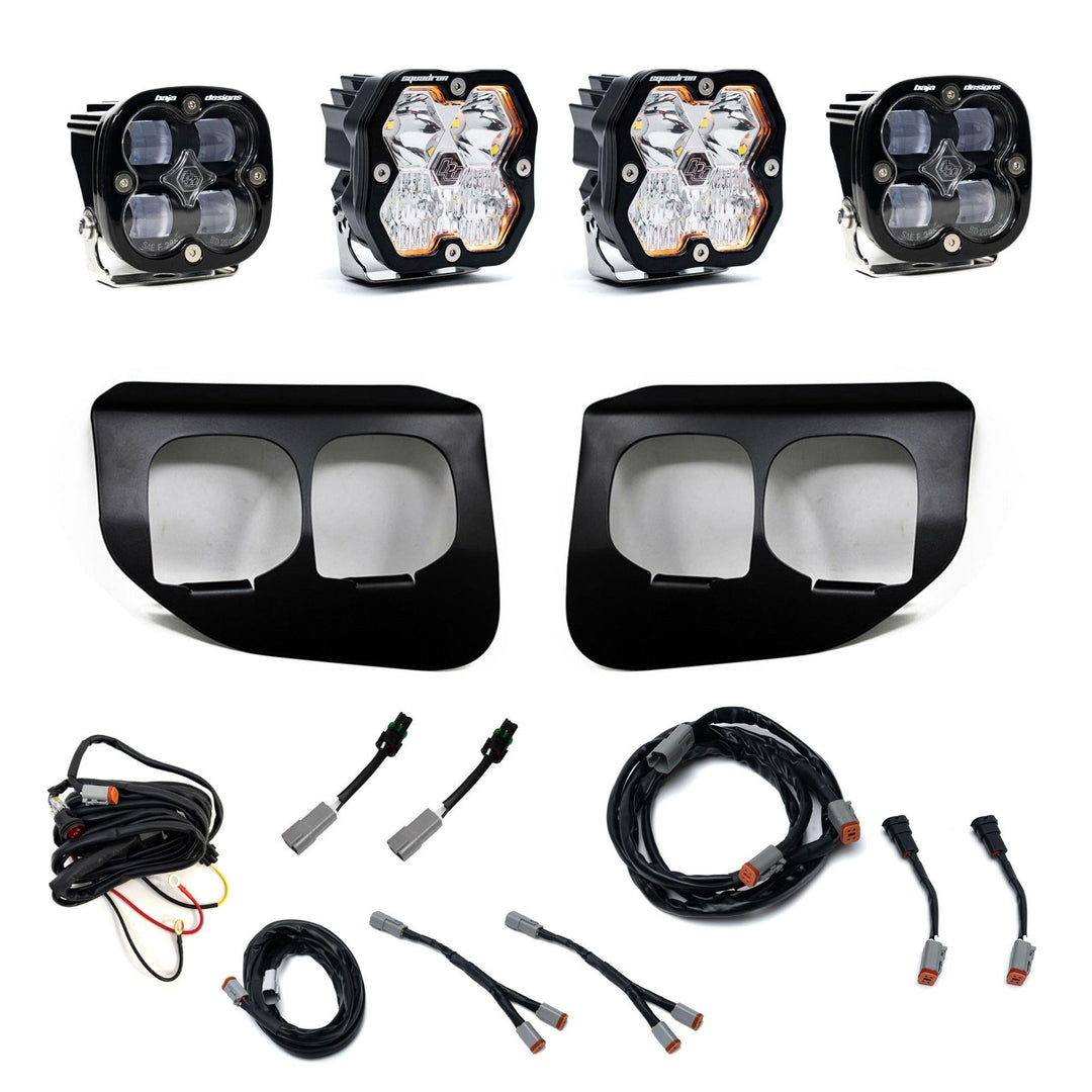 Baja Designs Squadron 2.0 Sport/Squadron Sae Dual Fog Pocket Light Kit Ford 2020-22 F-250/350 Super Duty – Multi-Pattern, Clear, Toggle