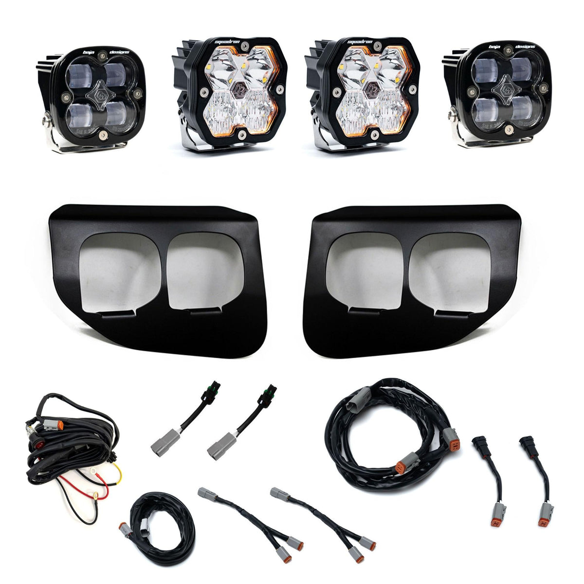 Baja Designs Squadron 2.0 Sport/Squadron Sae Dual Fog Pocket Light Kit Ford 2020-22 F-250/350 Super Duty – Multi-Pattern, Clear, Toggle