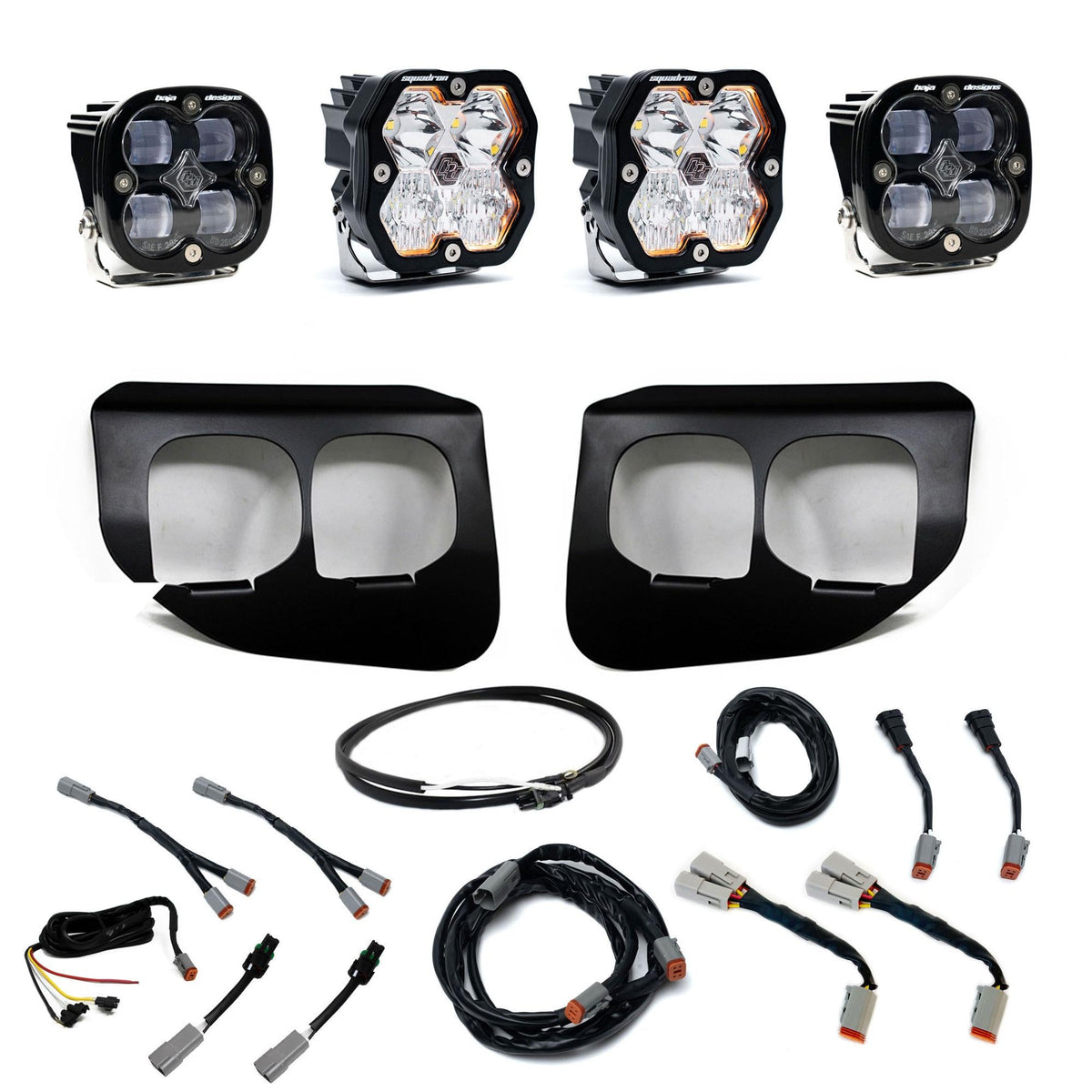 Baja Designs Squadron 2.0 Sport/Squadron Sae Dual Fog Pocket Light Kit Ford 2020-22 F-250/350 Super Duty – Multi-Pattern, Clear, Upfitter