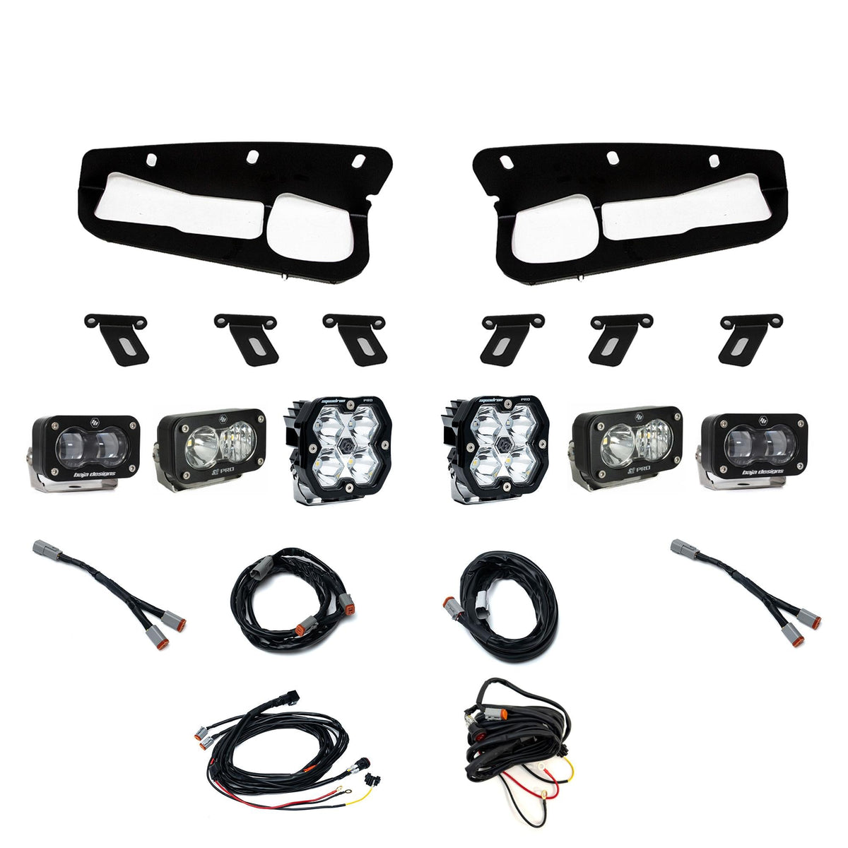 Baja Designs Squadron 2.0 Pro/S2 Sae Pro Fog Pocket Light Kit Ford 2021-27 Bronco 2022-24 Raptor w/ Steel Bumper – Clear, Toggle