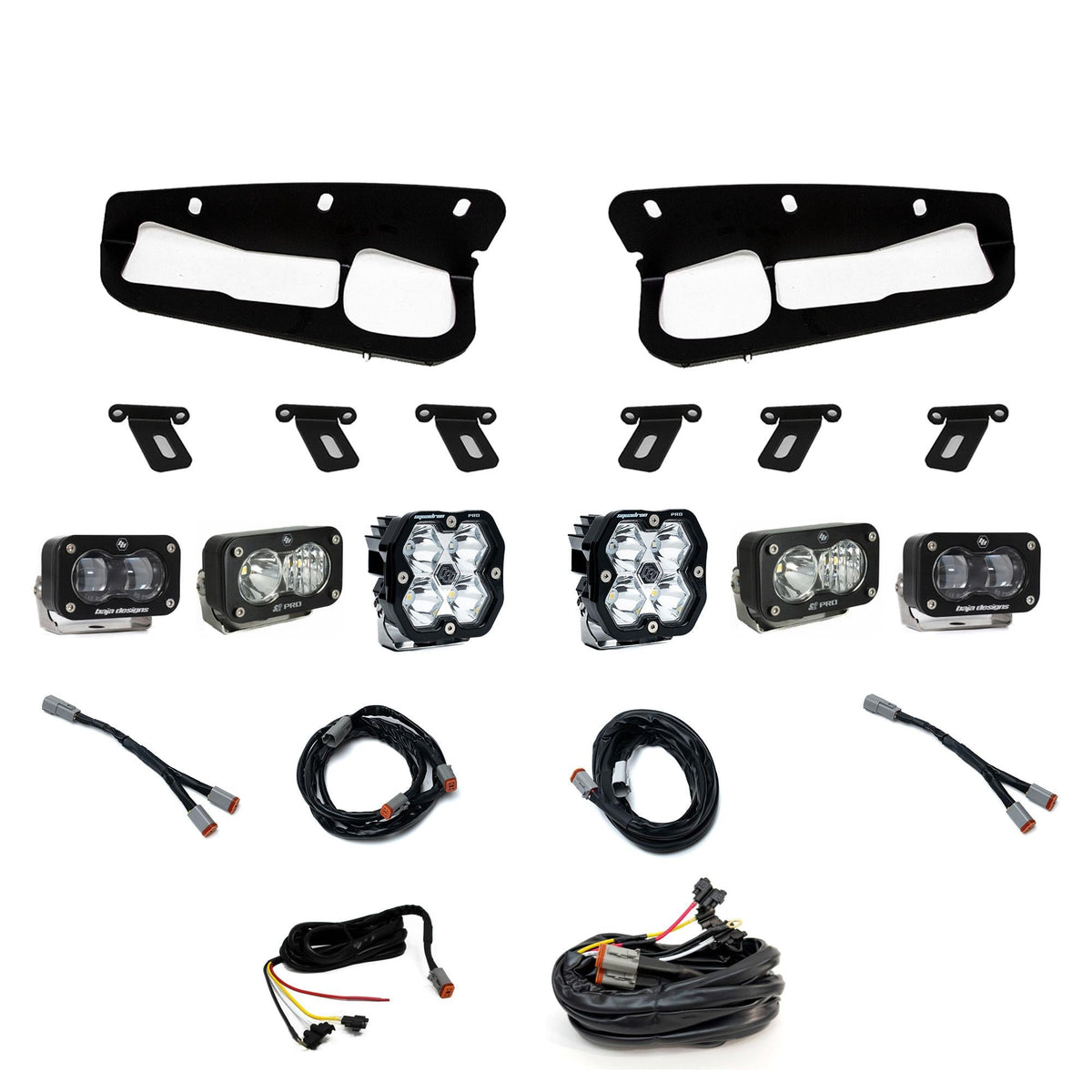 Baja Designs Squadron 2.0 Pro/S2 Sae Pro Fog Pocket Light Kit Ford 2021-27 Bronco 2022-24 Raptor w/ Steel Bumper – Clear, Upfitter