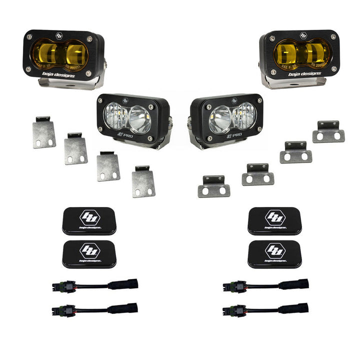 Baja Designs S2 SAE/S2 Pro Fog Pocket Kit Fits 21-On Ford Raptor – Baja Amber