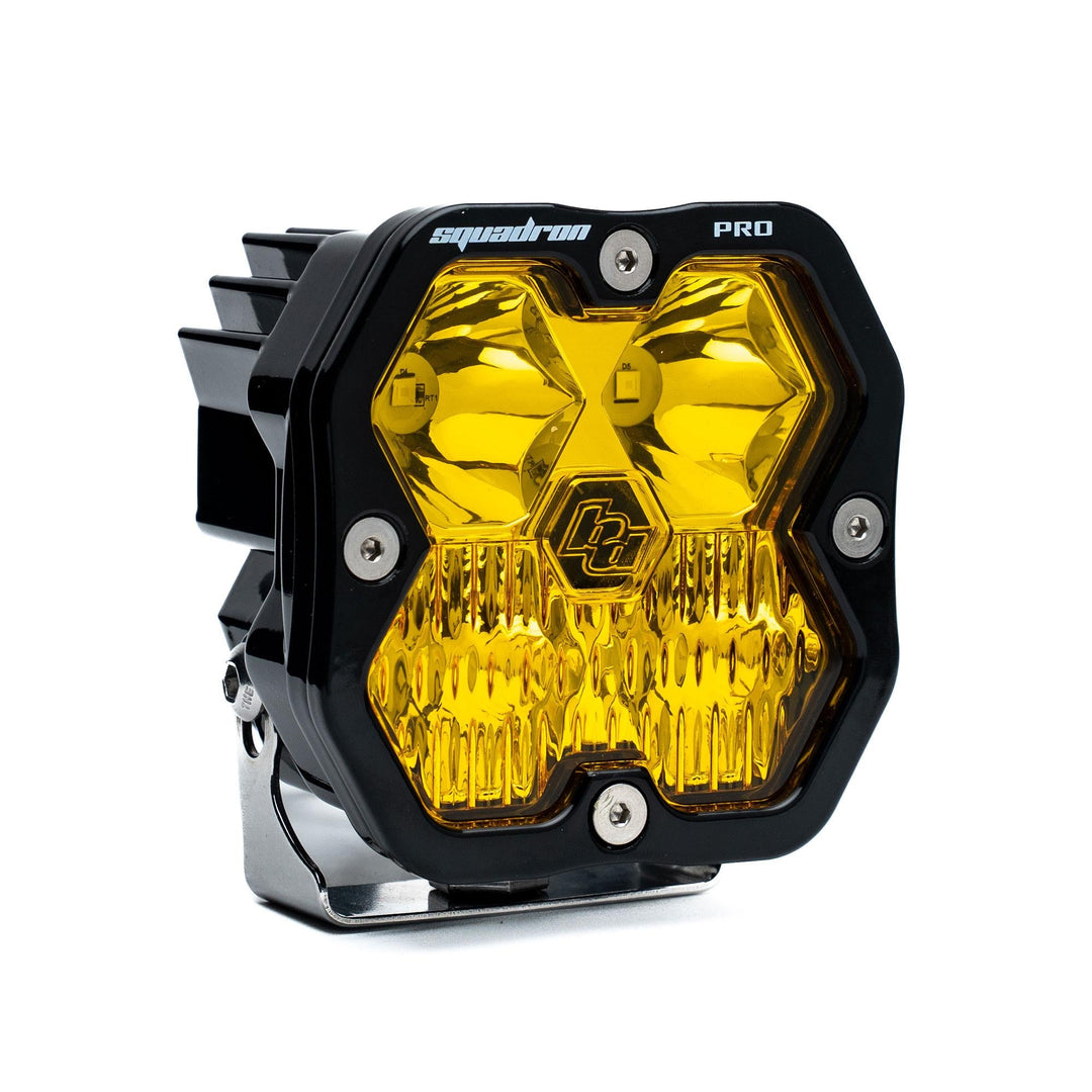Baja Designs Squadron 2.0 Pro Black LED Auxiliary Light Pod Universal – Driving/Combo, Baja Amber