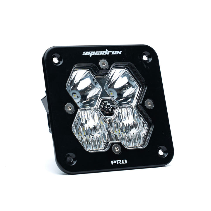 Baja Designs Squadron 2.0 Pro Black Flush Mount LED Auxiliary Light Pod Universal – Driving/Combo, Clear