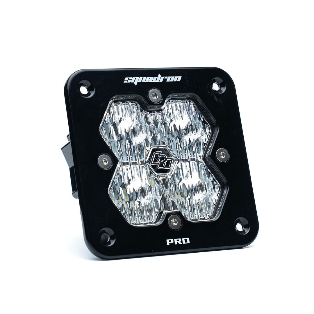 Baja Designs Squadron 2.0 Pro Black Flush Mount LED Auxiliary Light Pod Universal – Wide Cornering, Clear