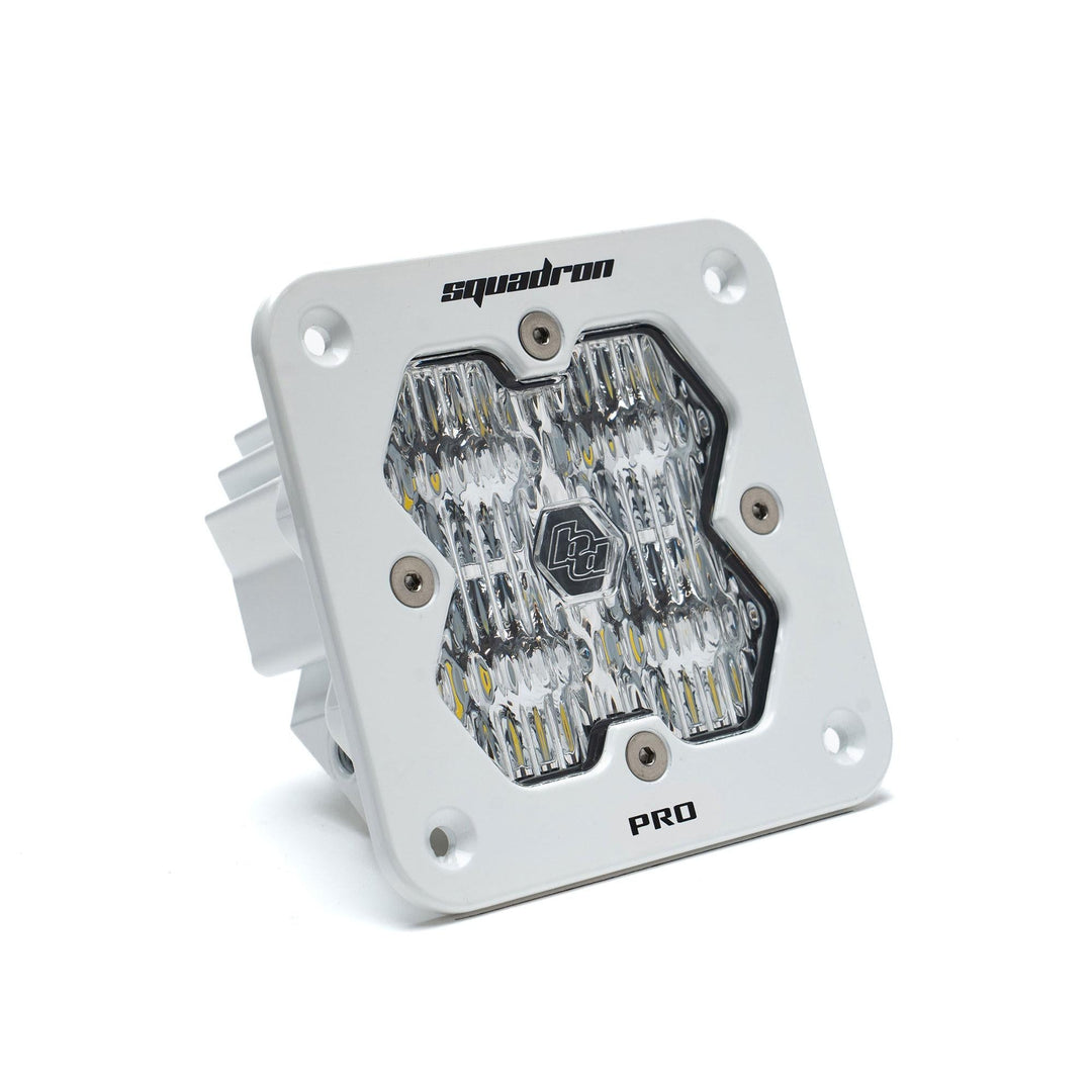 Baja Designs Squadron 2.0 Pro White Flush Mount LED Auxiliary Light Pod Universal – Wide Cornering, Clear