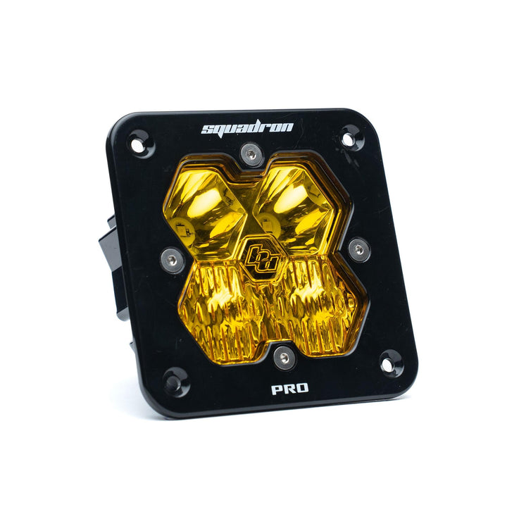 Baja Designs Squadron 2.0 Pro Black Flush Mount LED Auxiliary Light Pod Universal – Driving/Combo, Baja Amber