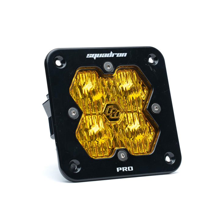 Baja Designs Squadron 2.0 Pro Black Flush Mount LED Auxiliary Light Pod Universal – Wide Cornering, Baja Amber