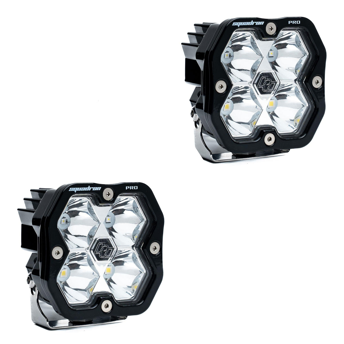 Baja Designs Squadron 2.0 Pro Black LED Auxiliary Light Pod Pair (No Harness) Universal – Spot, Clear