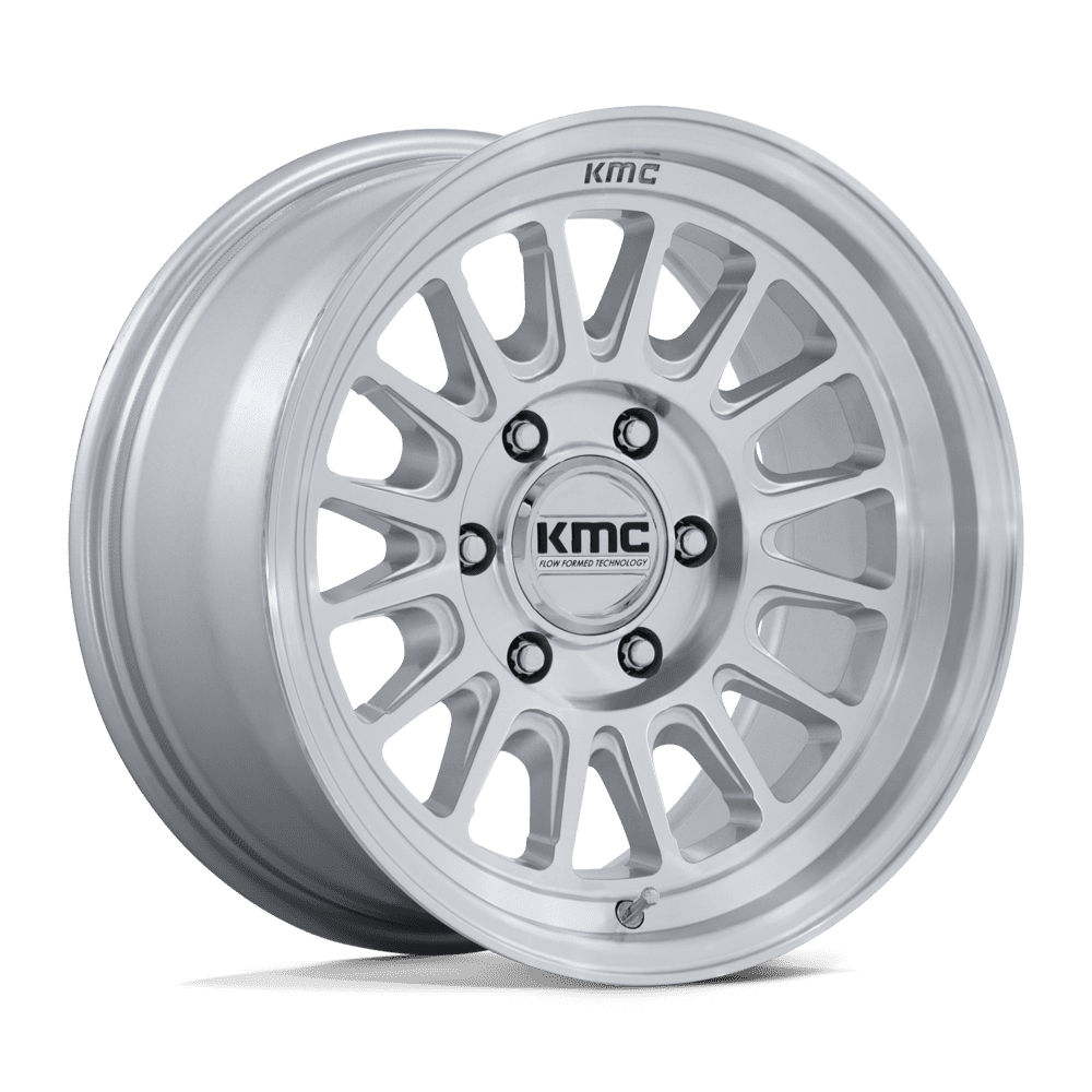 KMC KM733 Impact FFT Wheel Gloss Silver w/ Machined Face