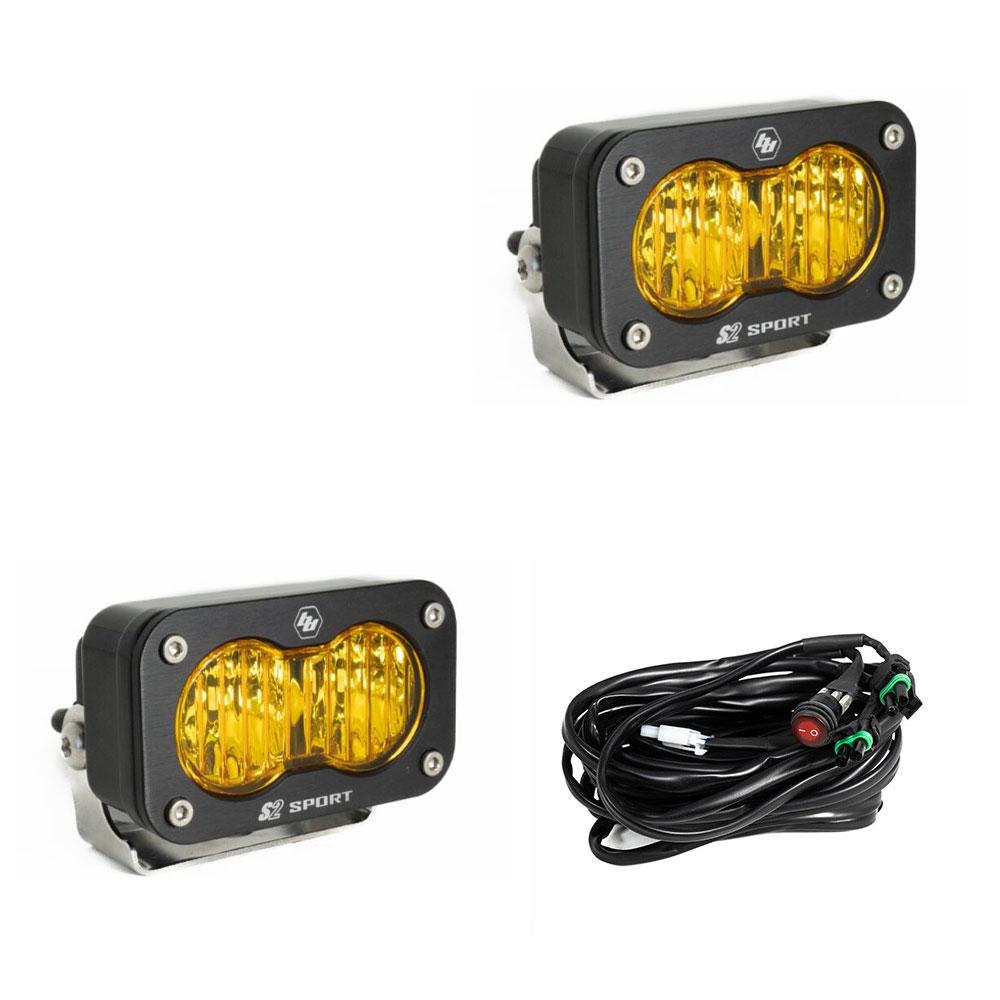 Baja Designs LED Work Light Lens Pair S2 Sport – Wide Cornering, Baja Amber