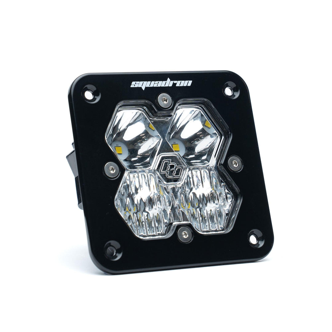 Baja Designs Squadron 2.0 Sport Black Flush Mount LED Auxiliary Light Pod Universal – Driving/Combo, Clear