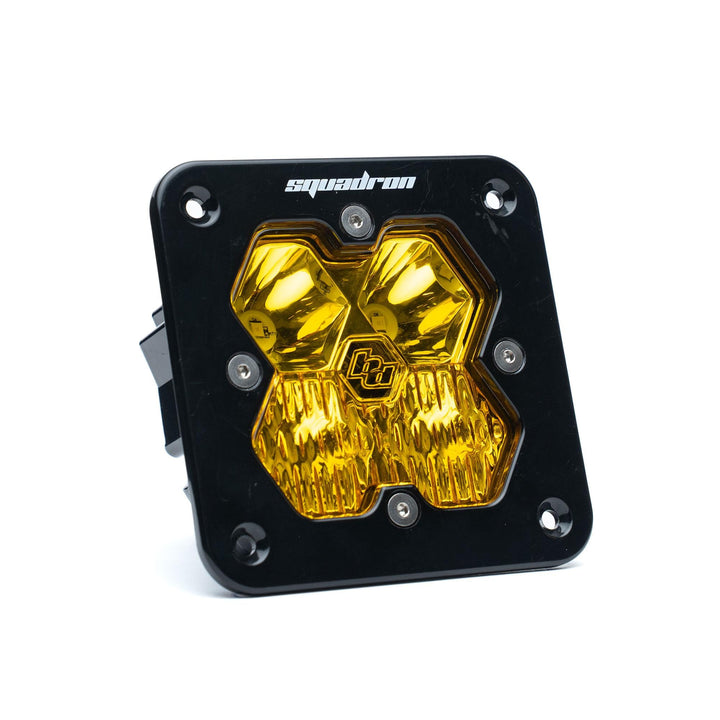 Baja Designs Squadron 2.0 Sport Black Flush Mount LED Auxiliary Light Pod Universal – Driving/Combo, Baja Amber