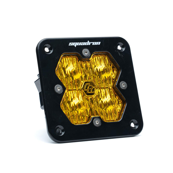 Baja Designs Squadron 2.0 Sport Black Flush Mount LED Auxiliary Light Pod Universal – Wide Cornering, Baja Amber