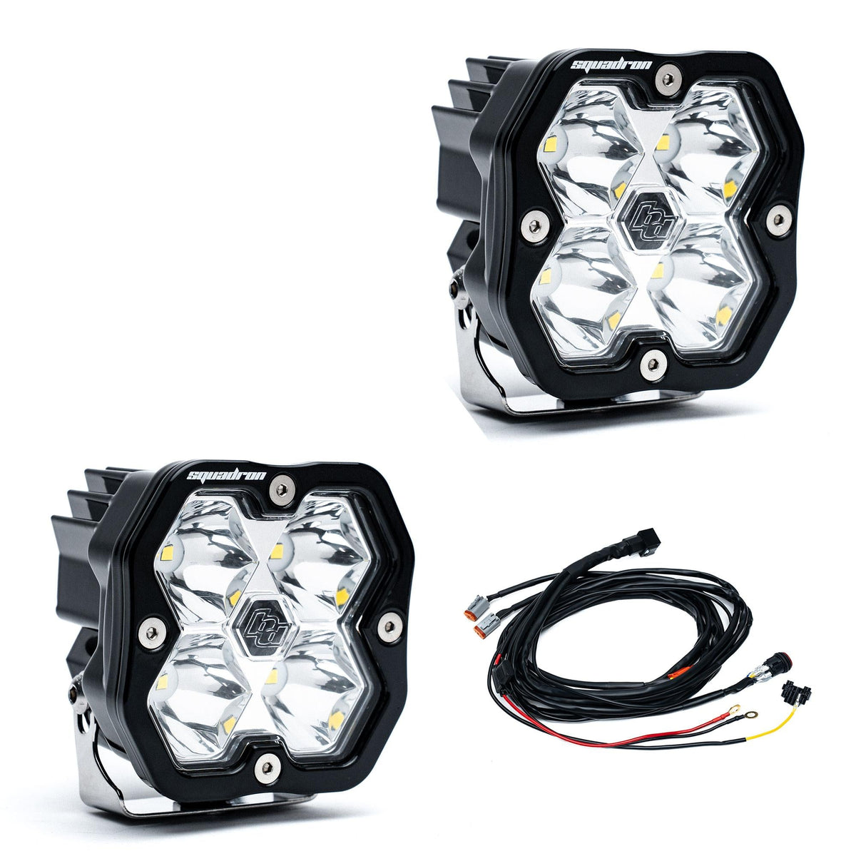 Baja Designs Squadron 2.0 Sport Black LED Auxiliary Light Pod Pair Universal – Spot, Clear