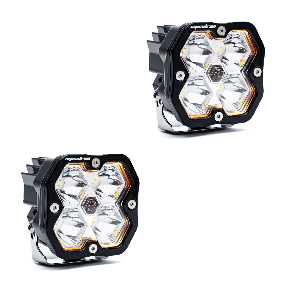 Baja Designs Squadron 2.0 Sport Black LED Auxiliary Light Pod Pair (No Harness) Universal – Spot, Clear