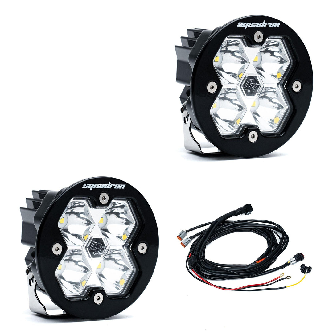 Baja Designs Squadron-R 2.0 Sport Black LED Auxiliary Light Pod Pair Universal – Spot, Clear