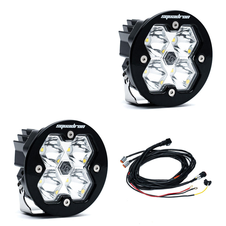 Baja Designs Squadron-R 2.0 Sport Black LED Auxiliary Light Pod Pair Universal – Spot, Clear