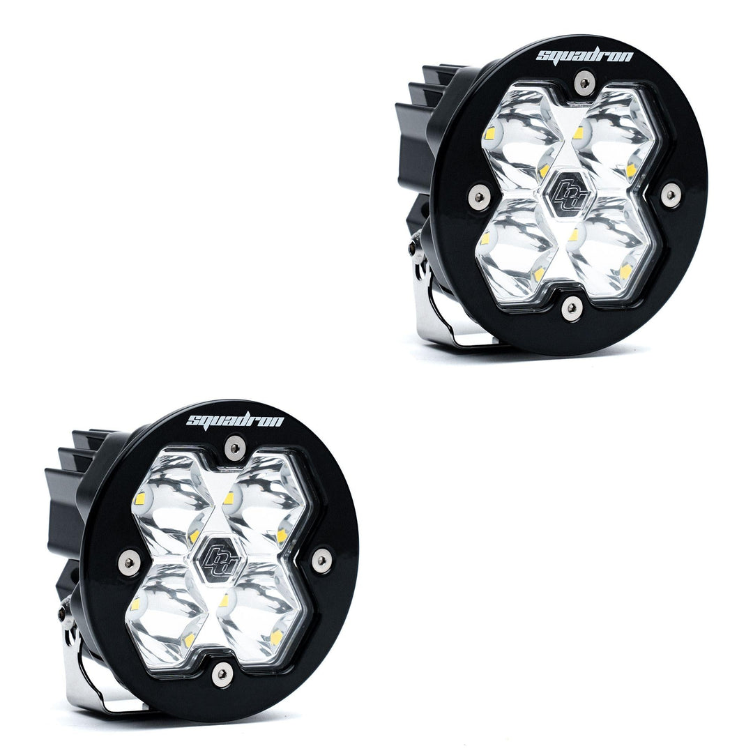 Baja Designs Squadron-R 2.0 Sport Black LED Auxiliary Light Pod Pair (No Harness) Universal – Spot, Clear