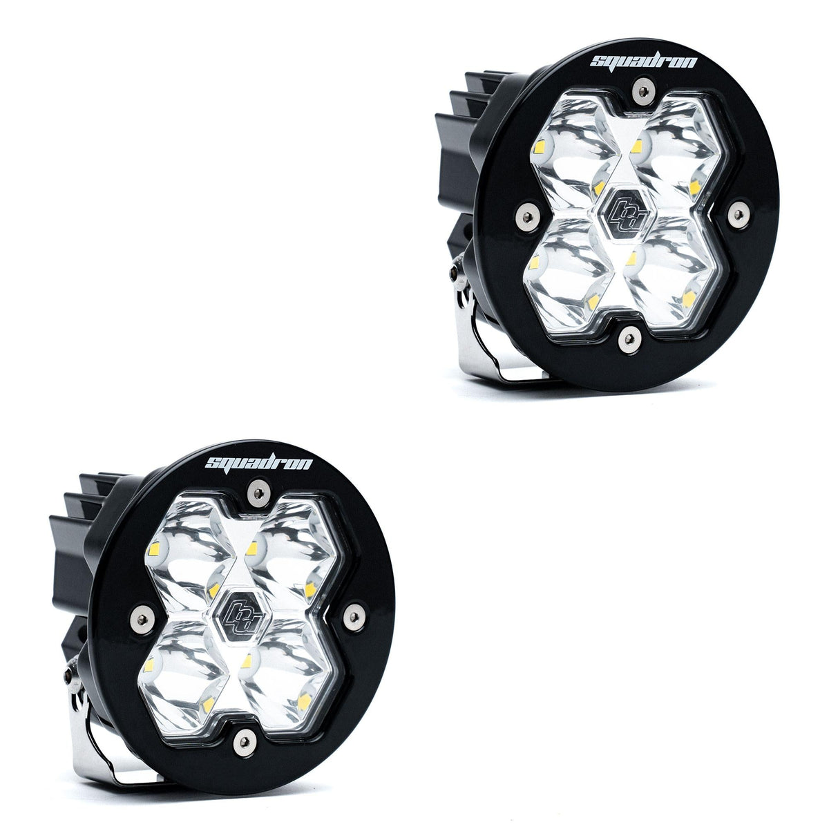 Baja Designs Squadron-R 2.0 Sport Black LED Auxiliary Light Pod Pair (No Harness) Universal – Spot, Clear
