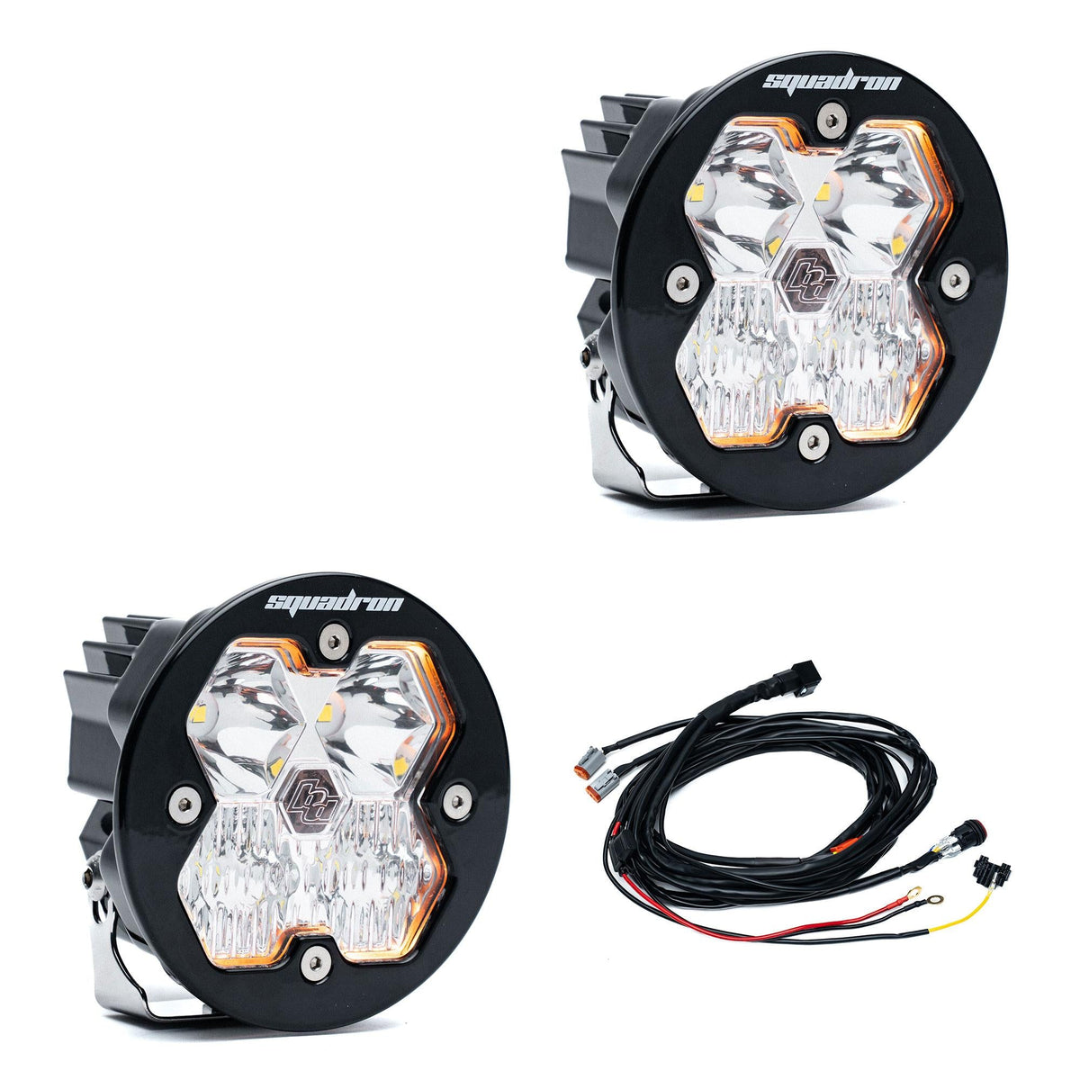 Baja Designs Squadron-R 2.0 Sport Black LED Auxiliary Light Pod Pair Universal – Driving/Combo, Clear