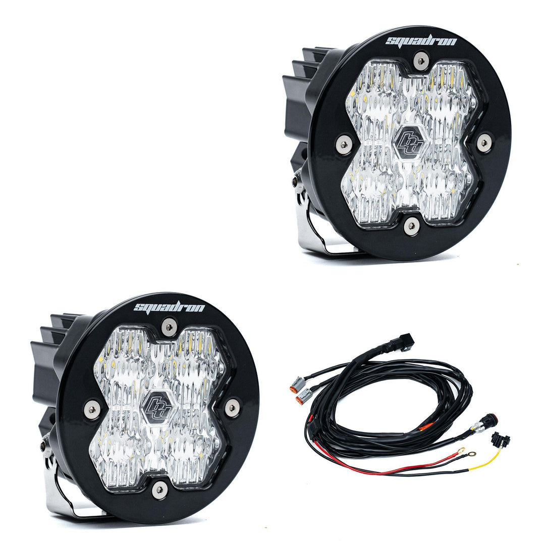 Baja Designs Squadron-R 2.0 Sport Black LED Auxiliary Light Pod Pair Universal – Wide Cornering, Clear