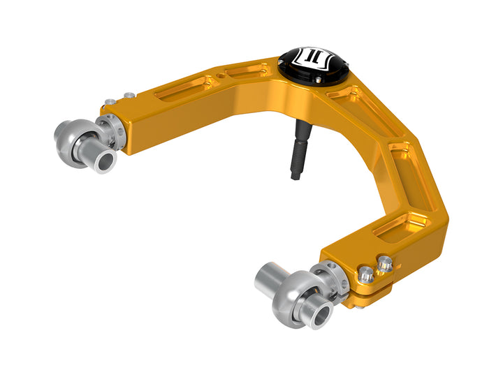 ICON 2024-2026 Toyota Tacoma/2024-2026 Toyota Land Cruiser 250 Series/2024-2026 Lexus GX550/2025-2026 Toyota 4Runner, Front, Billet Upper Control Arms w/ Delta Joint Pro, Gold Anodizing — photo 1 of 3