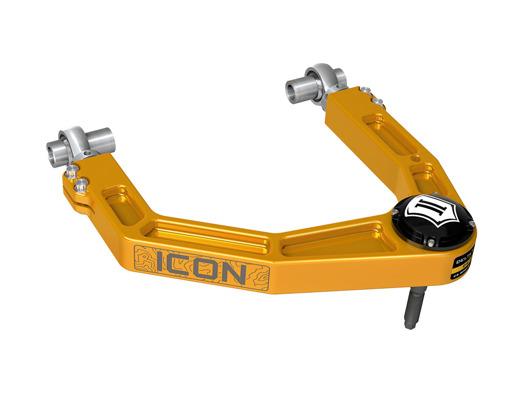 ICON 2024-2026 Toyota Tacoma/2024-2026 Toyota Land Cruiser 250 Series/2024-2026 Lexus GX550/2025-2026 Toyota 4Runner, Front, Billet Upper Control Arms w/ Delta Joint Pro, Gold Anodizing — photo 2 of 3