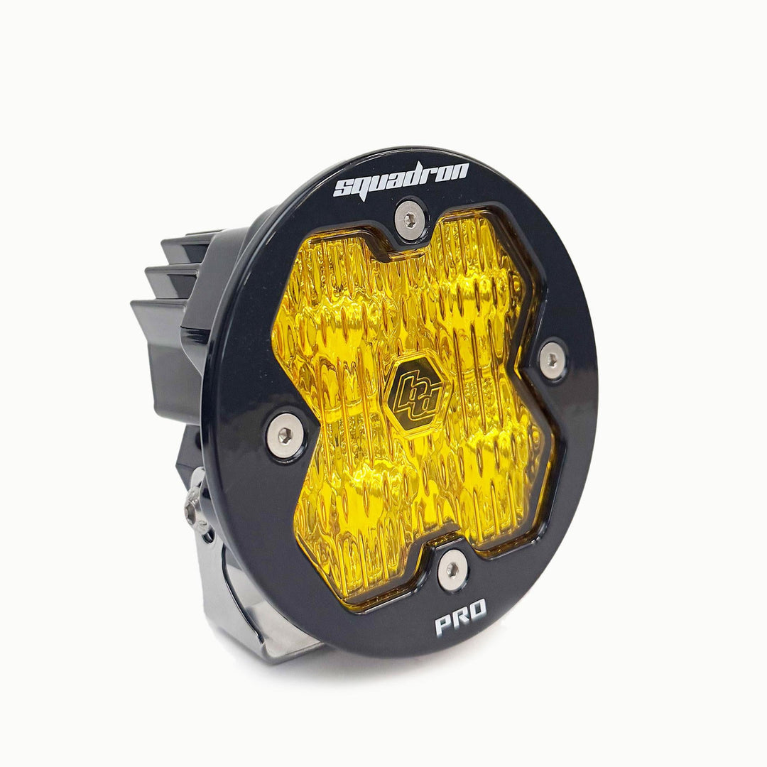 Baja Designs Squadron-R 2.0 Pro Black LED Auxiliary Light Pod Universal – Wide Cornering, Baja Amber