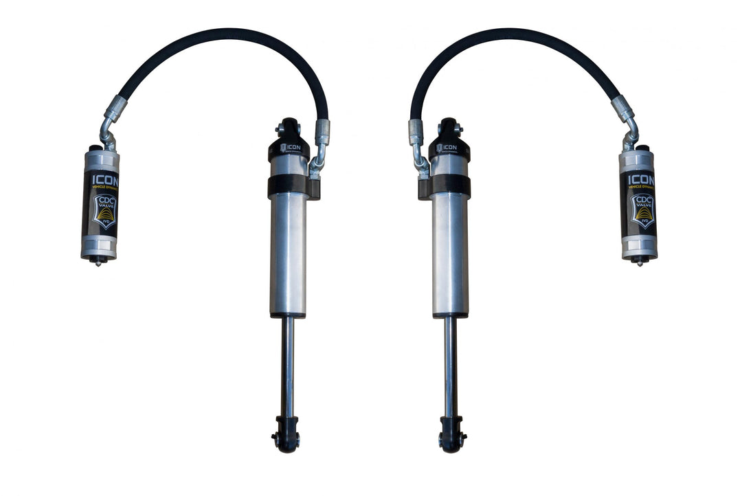 ICON 2003-2024 Toyota 4Runner/2005-2023 Toyota Tacoma/2007-2014 Toyota FJ Cruiser, Front, V.S. 2.5 Aluminum Series Shock Absorbers, Stock Width Secondary Shocks, Remote Reservoir w/ CDCV, Pair — photo 1 of 1