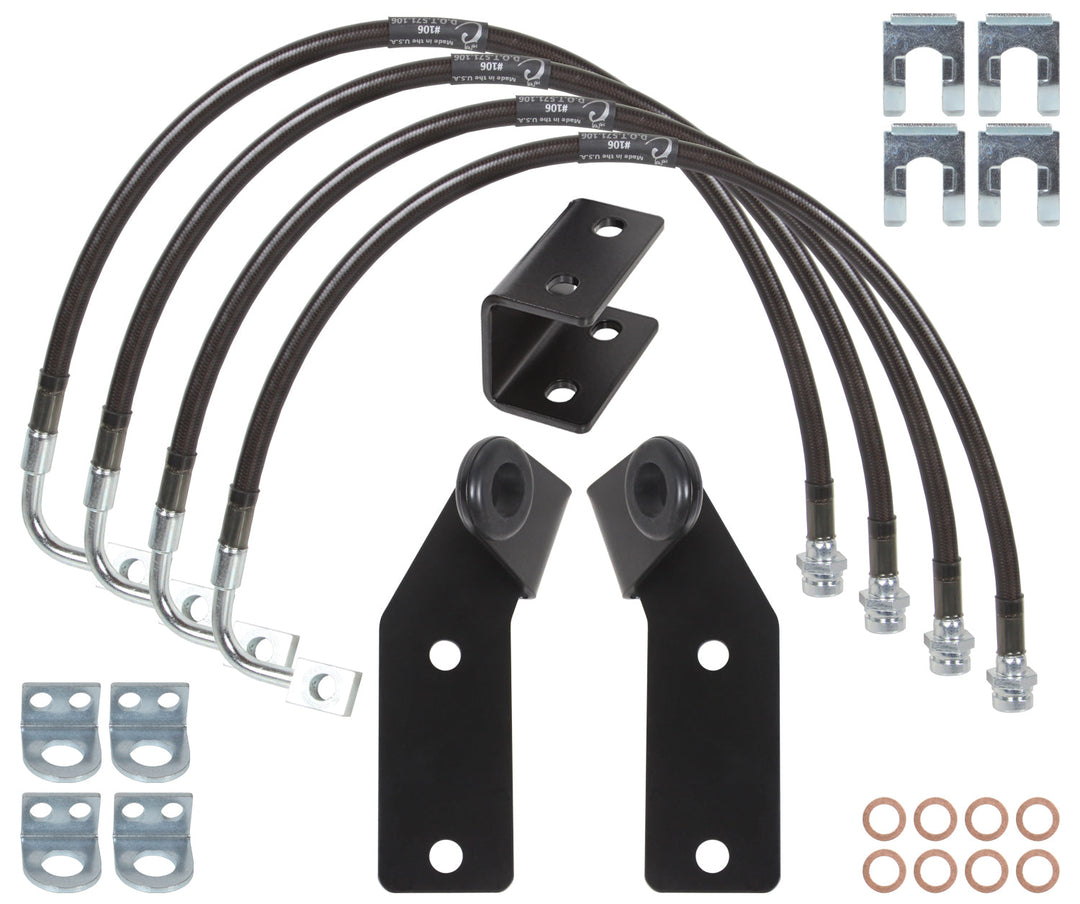 Carli Extended Brake Lines Guides and E-Brake Drop Bracket 2007-17 Jeep JKU 4x4 — photo 1 of 1