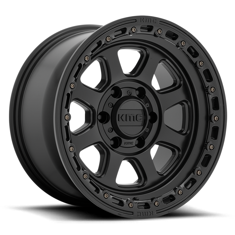 KMC KM548 Chase Wheel Satin Black w/ Gloss Black Lip