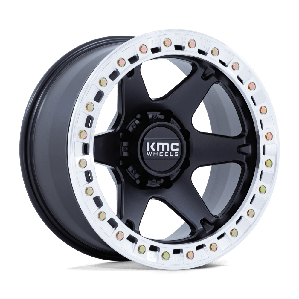KMC KM238 VI Beadlock Wheel Satin Black w/ Machined Ring