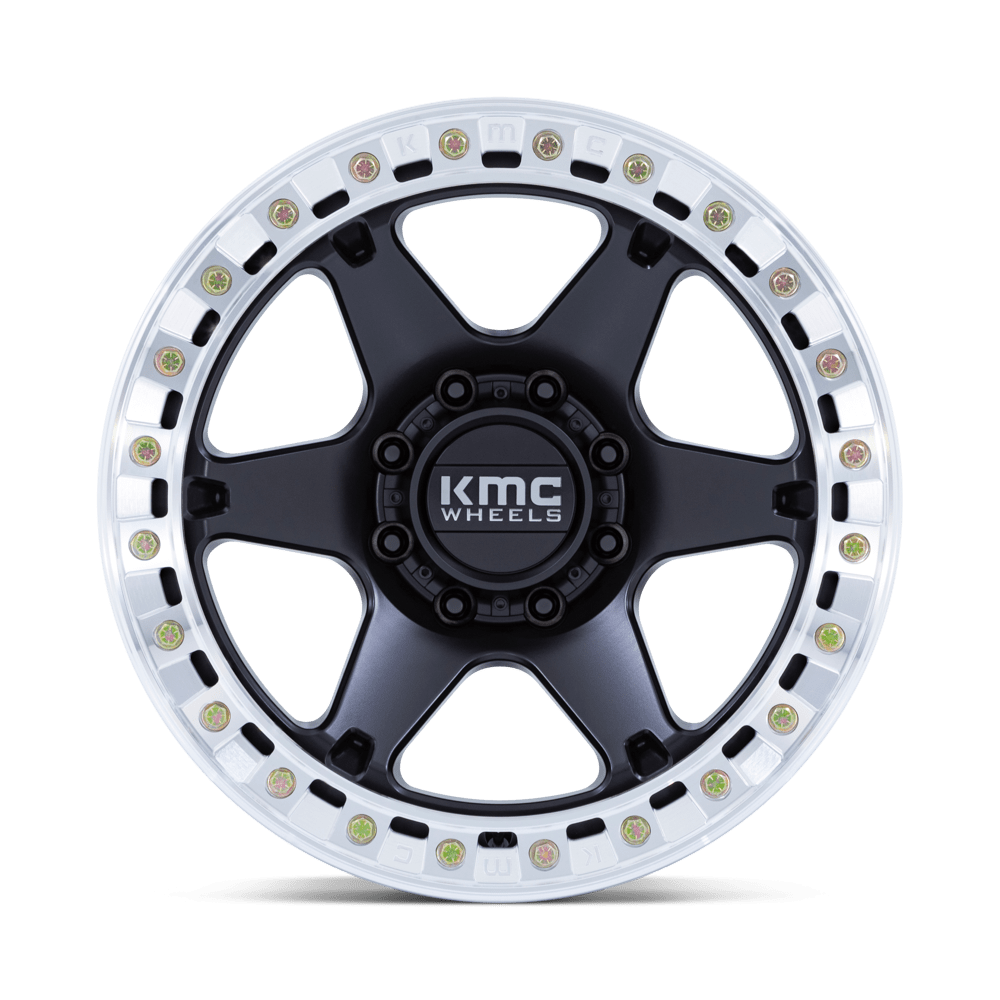 KMC KM238 VI Beadlock Wheel Satin Black w/ Machined Ring