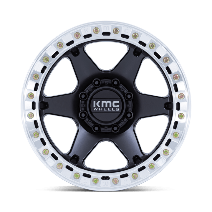 KMC KM238 VI Beadlock Wheel Satin Black w/ Machined Ring