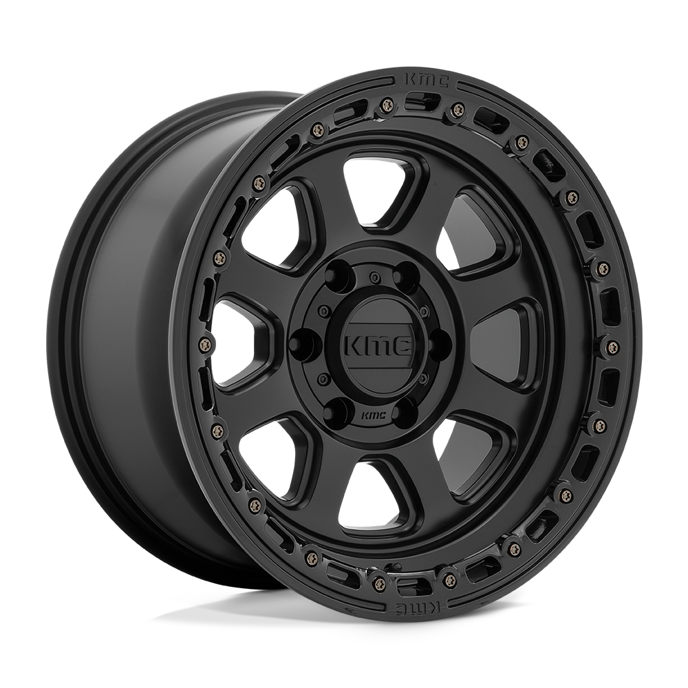 KMC KM548 Chase Wheel Satin Black w/ Gloss Black Lip