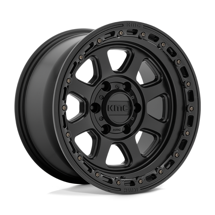 KMC KM548 Chase Wheel Satin Black w/ Gloss Black Lip